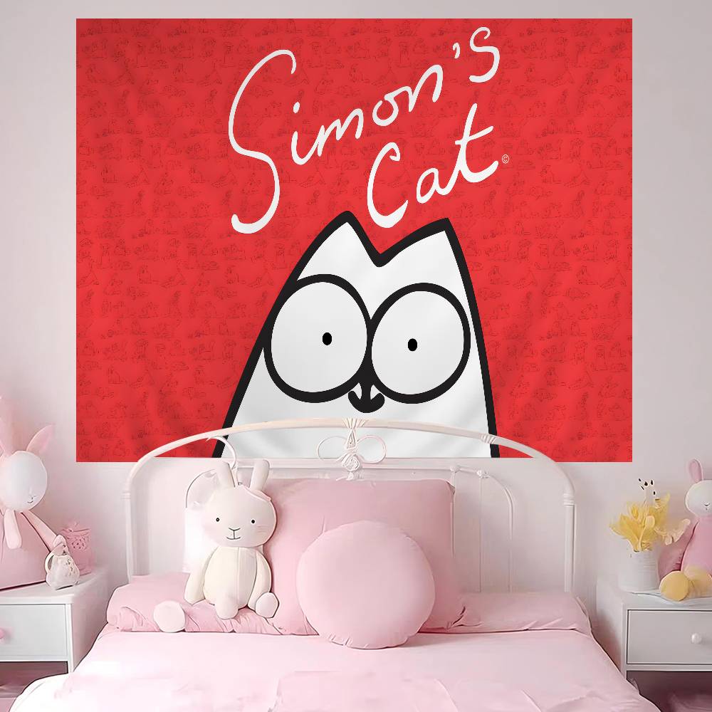 

Cartoon Simon Cute CCat Colorful Tapestry Wall Hanging Bohemian Wall Tapestries Mandala Wall Hanging Sheets 74x94cm(29x37in)
