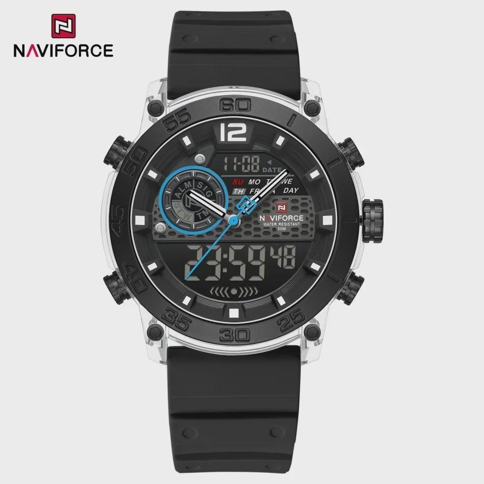 Quartz Chronograph Wristwatch Multifunctional Men's Sports Wrist Watch Dual Display Time Night Light Boys Alarm Watches