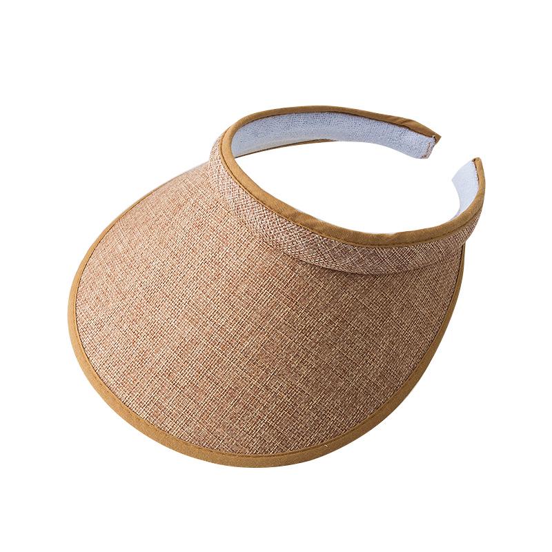 Straw Hat Empty Top Sun Hat Summer Hat Women's Face Cover Versatile Beach Big Eaves Seaside Outdoor Sun Protection Hat