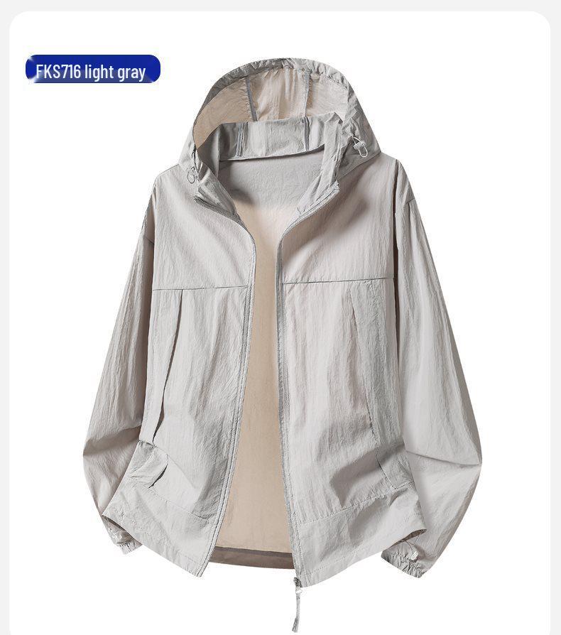 Hot Sale Ice Silk Ultra-Thin Couple's Summer Jacket: Lightweight, Trendy Hong Kong Style for Men's Outdoor Fishing.