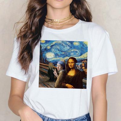 Mona Lisa T -Shirt For Fashion Female Vintage T -Shirt 90s Women Hip Hop Aesthetic