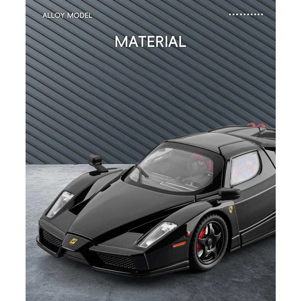 1/24 Ferrari ENZO Alloy Sports Car Model Diecast Metal Racing Super Vehicles Car Model High Simulation Sound and Light Children Toy Gift