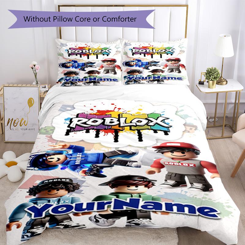 Roblox 397 Customize your name Bedding Set Breathable Duvet Cover with Pillowcases Home Decoration Birthday Gift