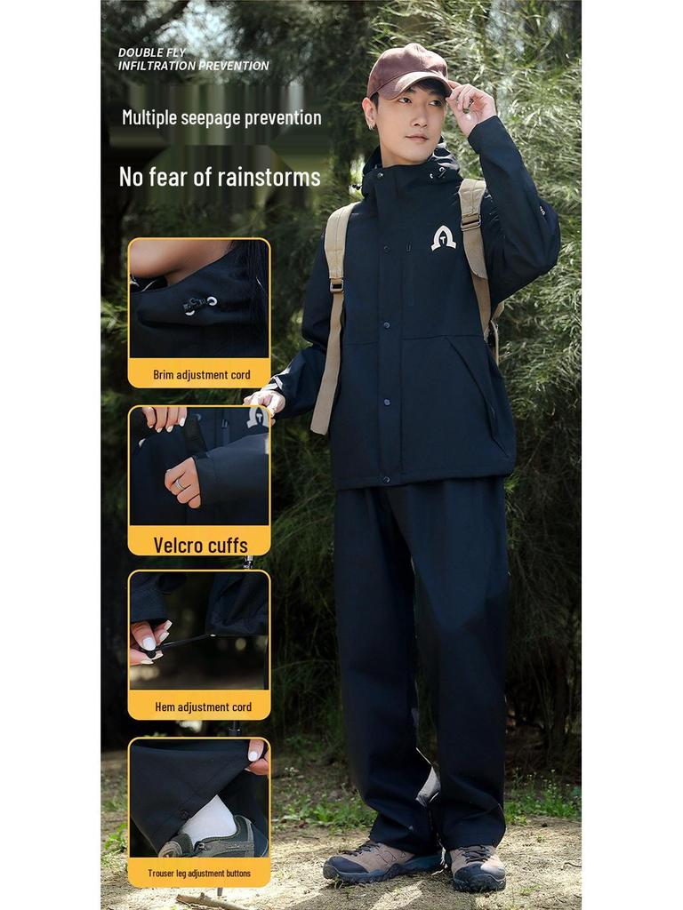 Unisex Full-Body Waterproof Raincoat Set for Cycling & Hiking