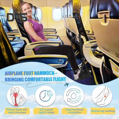 Amaca per Piedi da Aereo con Cinghia di Regolazione Estesa Capacità di Carico 40kg Amaca Portatile da Scrivania Sospensione Accessorio da Viaggio