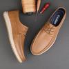 Men's Casual Leather Slip-On Shoes, First Layer Cowhide, Large Size, Youth Style, Summer Edition.