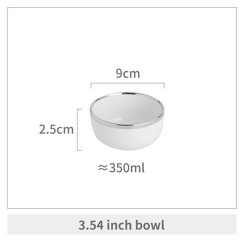 

Белая серебряная фарфоровая тарелка для ужина, керамическая миска для салата, супа, пасты, стейка, столовая, домашняя кухня, посуда, украшение стола