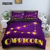 Constellation King Queen Duvet Cover Astrological Bedding Set for Kids Teens Adults Psychedelic Tarot Astrology Soft Quilt Cover