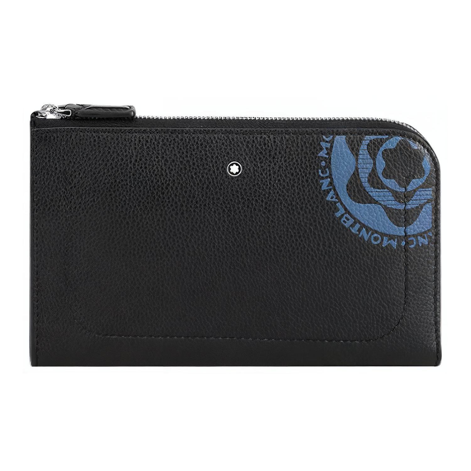 

Montblanc Meisterstück Series Minimalist Fashion Brand Logo Print Zipper Closure Soft Grain Leather Clutch Unisex Clutch Black 127322 Basic Set (Bag+Dust Bag)