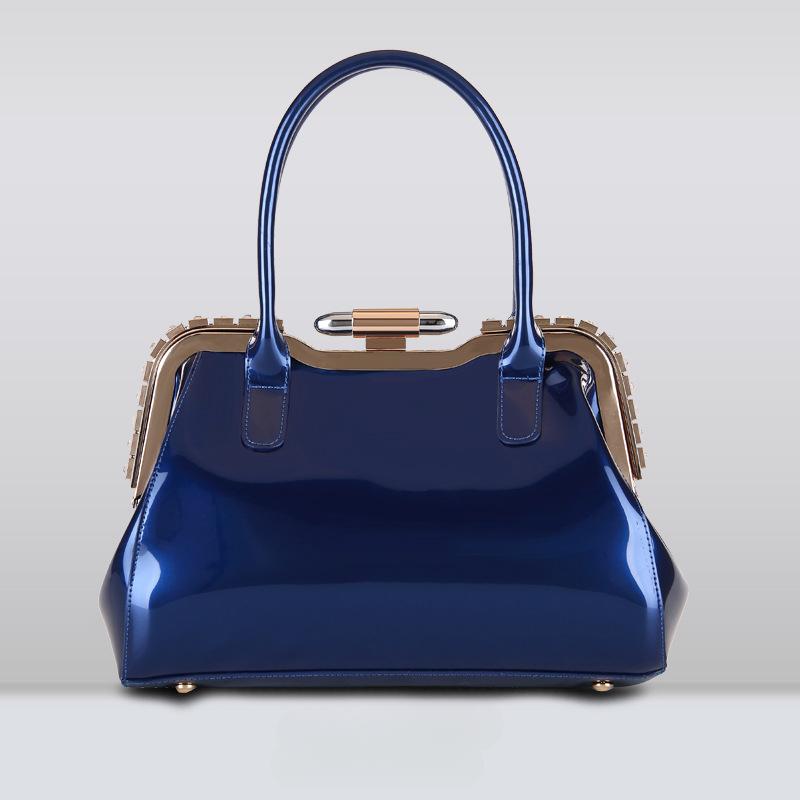 

Модная европейская и американская стильная лакированная кожаная банкетная ручная женская сумка-коробка