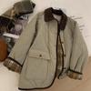 Women's Down Coats - Women Winter Coat Mid Length Velvet Collar Thickened Loose Casual Jacket Cotton Top