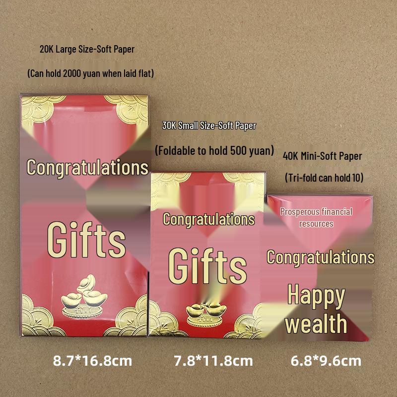 Mini Solid Color Red Envelopes In Transparent Box for New Year Lai See
