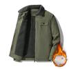 Corduroy Lapel Work Jacket for Winter Men's Plush Thickened Lamb Velvet Jacket for Middle-aged and Elderly Cotton Clothing
