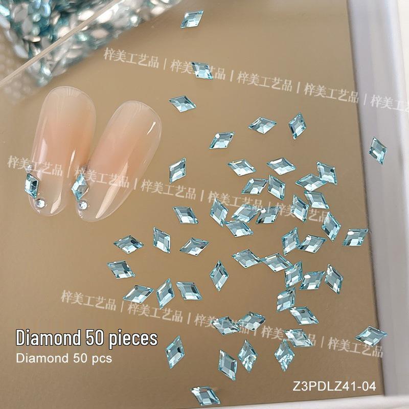 

2025 Сверкающий павлиний синий циркон нейл-арт: Передовые Роскошные Ледяные Телесные Украшения