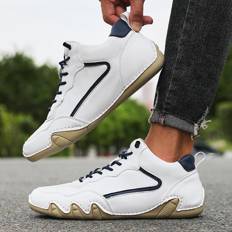 New Fashion Sneakers Men Hand-stitching Leather Casual Shoe Design Platform Loafers Breathable Flats Men Shoe Driving Size 39-46