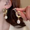 French Retro Baroque Pearl Irregular Lava Dangle Earrings - Light Luxury Statement Ear Ornaments