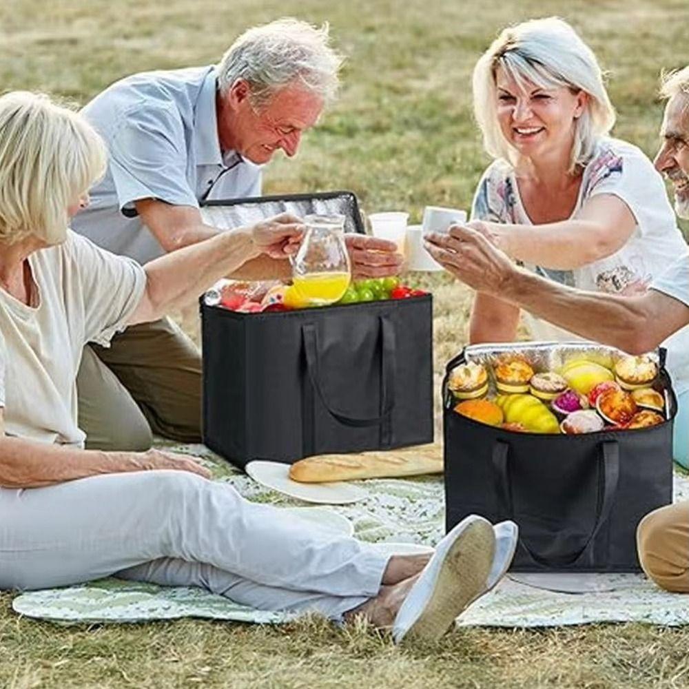 Tin Foil Food Delivery Bag Waterproof Insulated Thermal Cooler Bag Insulated Cooler Cool Bag  Food