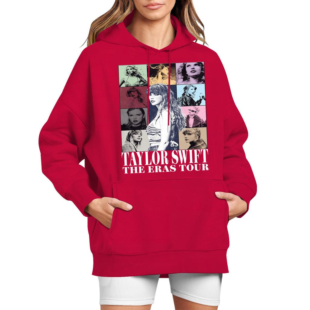 Women's Fashion Casual Long Sleeved Round Neck Letter Printing Loose Plush Pullover With Rope Hoodie