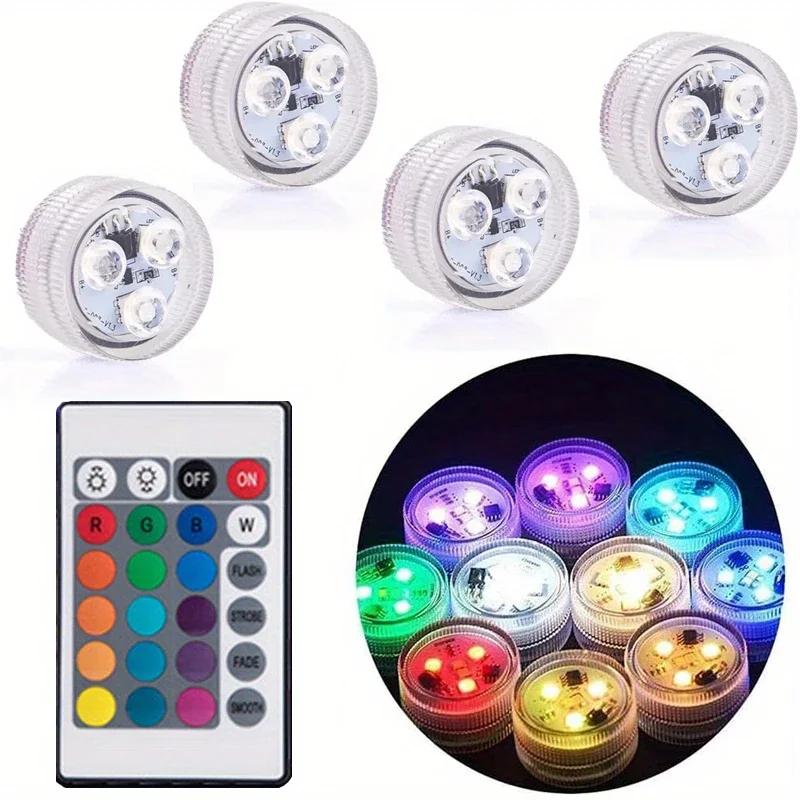 16 Colors RGB LED Pool Light w/Remote,Waterproof Submersible Lamp,Fish Tank,Fountain,Wedding,Party, Decorative Mood Lighting