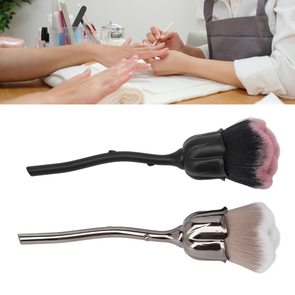 2pcs Fluffy Texture Fluffy Powder Brush Nail Art Dust Remover Brush Salon Manicure Work