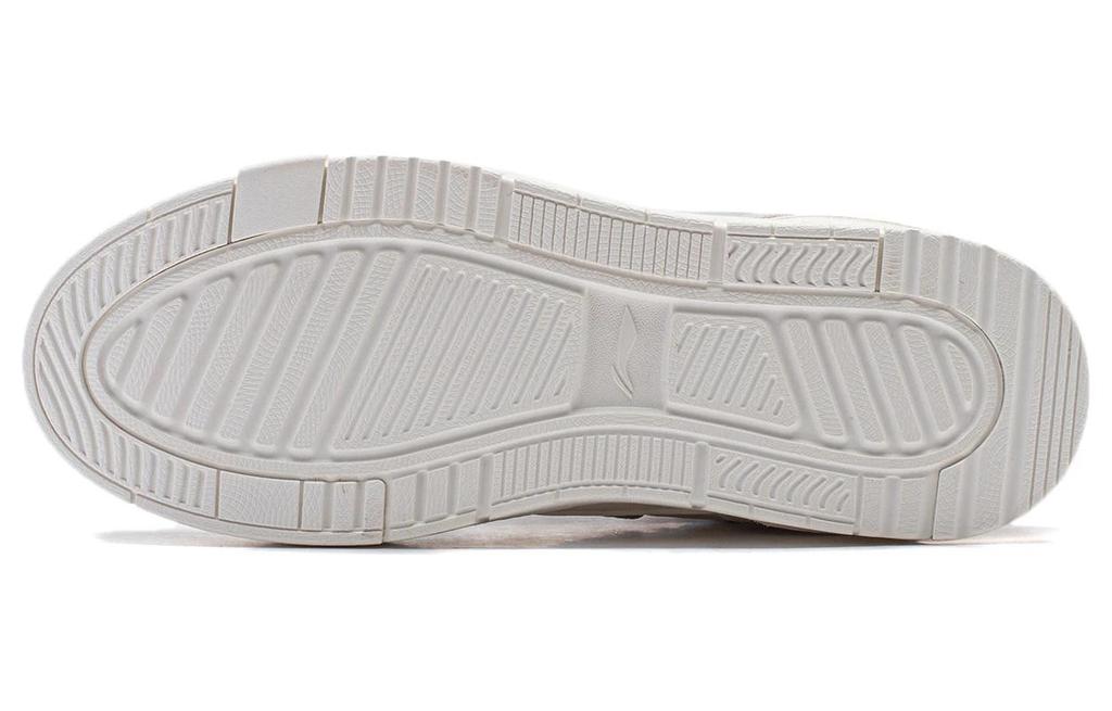 Li Ning Common 80s Synthetic Leather Slip Resistant Cushioning Low top Skateboard Shoes Women's Gray White AGCU008-2
