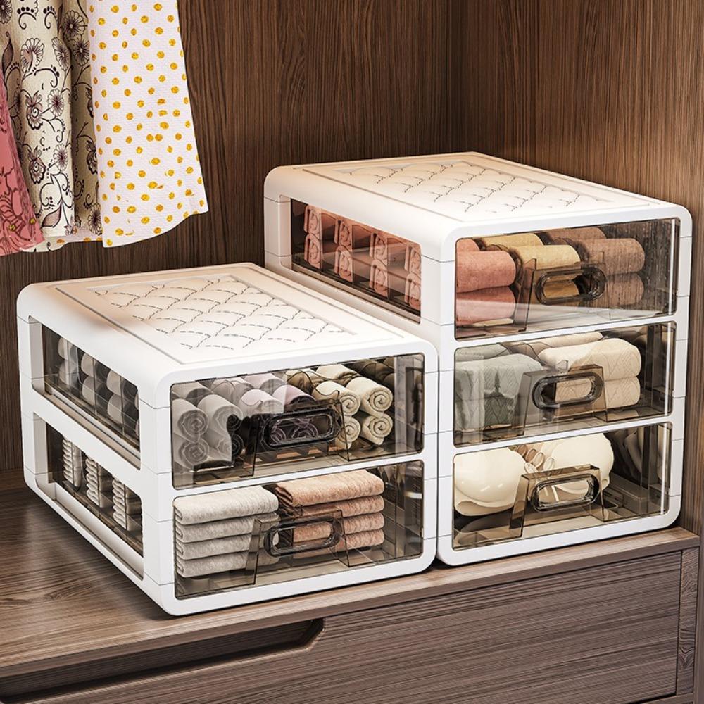 Stackable Drawer Storage Box Large Capacity Organize Box New Storage Cabinet Socks