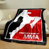 White martial artist silhouette with red and black background. for all seasons blanket lunch break throw gift