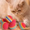 100/10 PIEZAS Pelotas de Juguete para Mascotas Interactivas Arcoíris Bolas de EVA Juguetes de Entrenamiento para Gatos Perros Bolas Suaves de Salto Automático Suministros para Jugar Mascotas