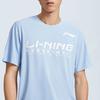 Li Ning Logo Letter Print Regular T-Shirt Men Tops Blue ATSR565-4