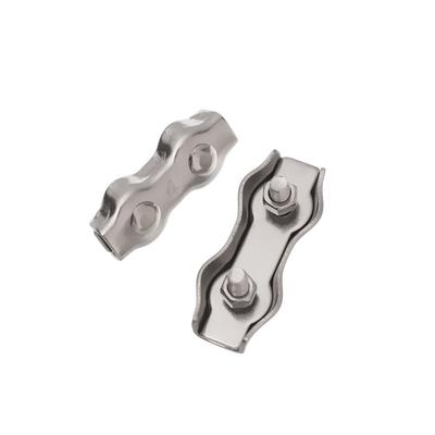 5Pcs M2-M5 Stainless Steel Simplex 1/2-Post Bolt Clip Wire Rope Cable Clamp Caliper Rope Simple Grip