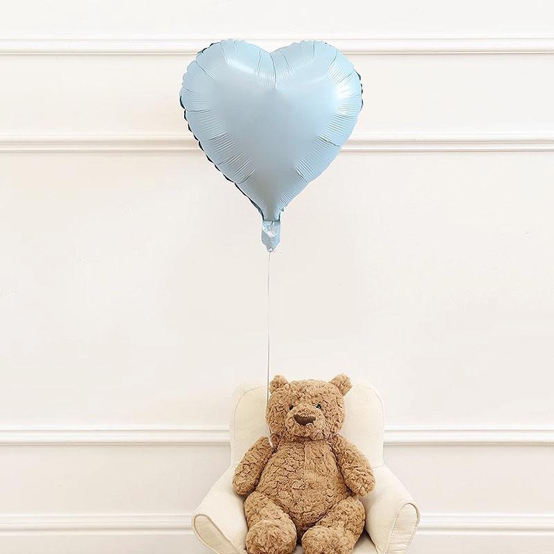8-Inch Pure Color Heart-aped Aluminum Foil Balloons Baby First Birthday Decoration Children's Birthday Par Scene Decoration