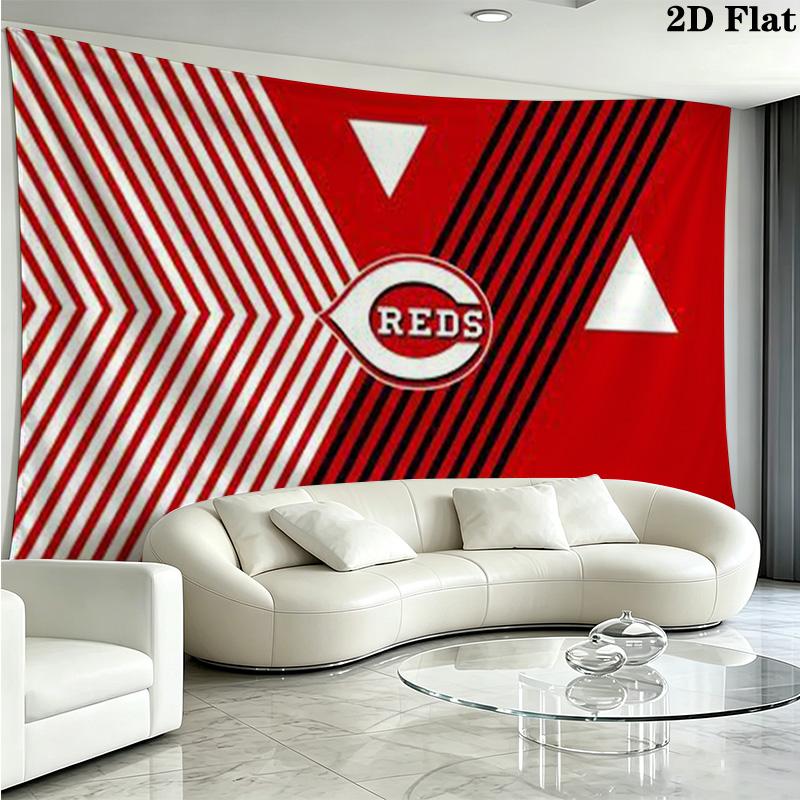Cincinnati Reds Wall Tapestry Aesthetic Wall Hanging Printed Fabric Blanket Decorative Tapestries for Bedroom Living Room Home Decor