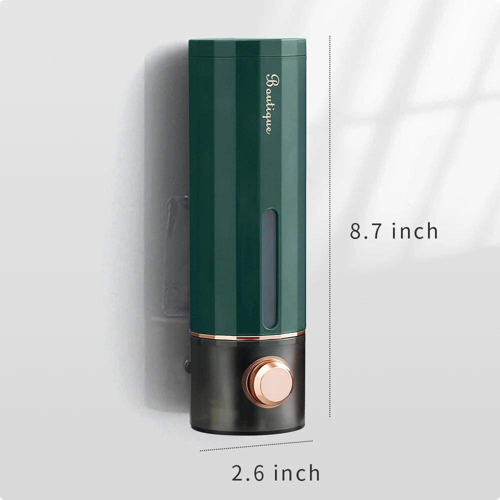 

Неперфорирующий дозатор мыла, дезинфицирующее средство для рук, настенная вешалка, пресс-дозатор для дома, отеля, гель для душа, коробка для шампуня, настенное крепление 450 ml зелёный