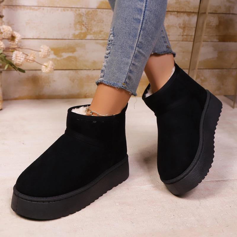 Real Sheepskin Wool Low-cut Warm Comfortable Shoes Women Fashion Short Shoes New Winter Warm Boots Fur Ladies Snow Boots
