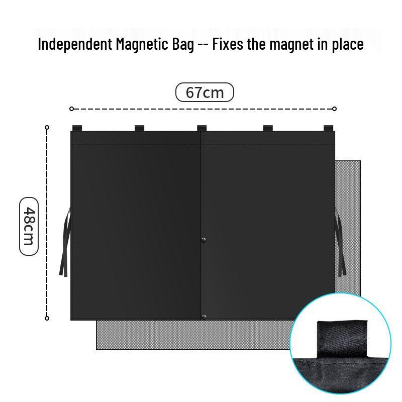 Custom Logo Double-Layer Magnetic Car Window Sunshade Curtains