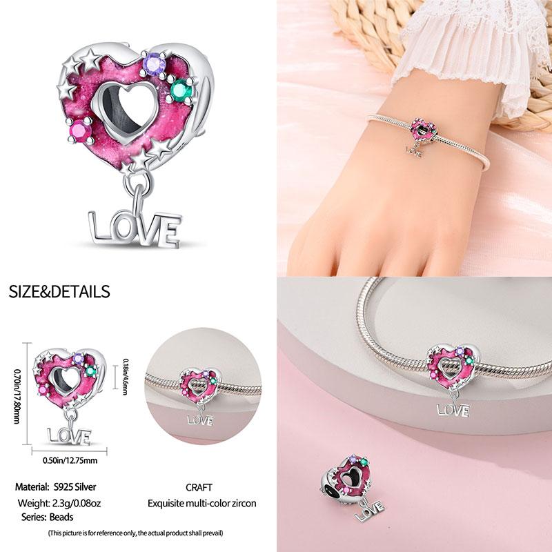Fit Originalbracelet Cute Cake Beaded Afternoon Tea-Heart Shaped Donut Charms Diy Jewelry Making Women Giftcopper
