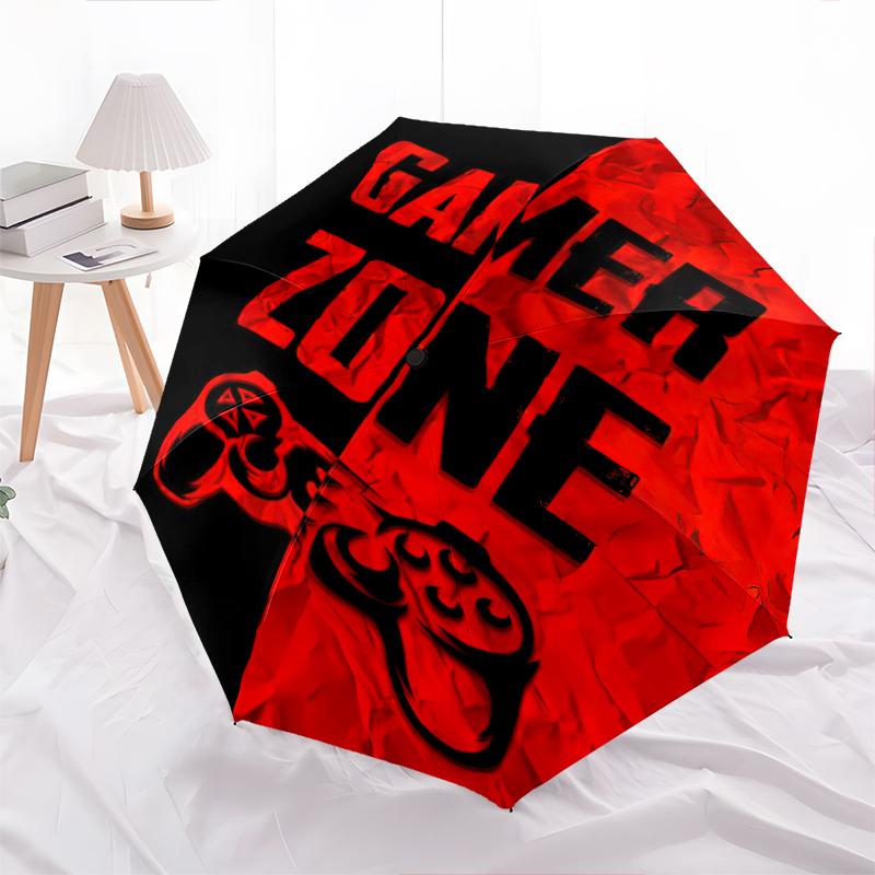 1PC Game theme Umbrella Portable Folding Umbrella Iron Frame Hole Bone Structure Outdoor Home Umbrella A9