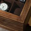 SONGMICS Watch Box with 8 Slots, 2-Tier Wood Watch Case with Large Glass Lid, Watch Pillows, Velvet Lining, Jewellery Box, Gift for Loved Ones