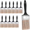J1UL1N 12 Pack 3 Inch Flat Paint Brush Set, Paint Brushes For Walls With Black Plastic Handle, Professional DIY Painting Tool