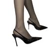 New one-word sexy light mouth sexy high heels women pointed black thin heel bag head sandals women