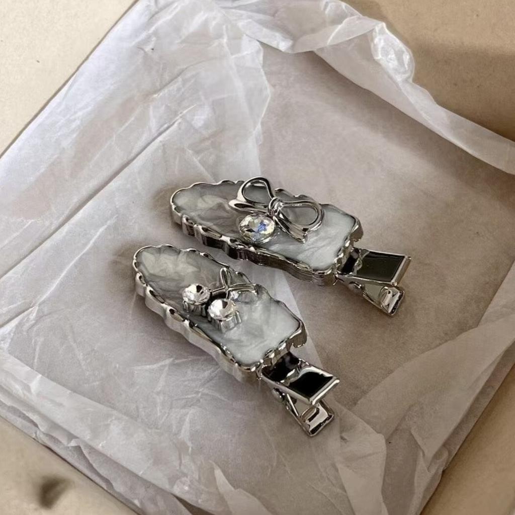 Wasser Diamant Kirsche Schleife, Entenschnabelspange, Fransen, Seitenclip für gebrochenes Haar, Kopfschmuck