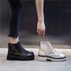 Genuine leather women's shoes Martin boots women's 2025 new summer women's breathable cutout mesh boots flat boots women