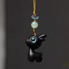 Phone Pendent Car Key Charms Decoration Hand-woven Sandalwood Key Chain Key Chain Strap Mobile Phone Ring Lucky Cat Pendant