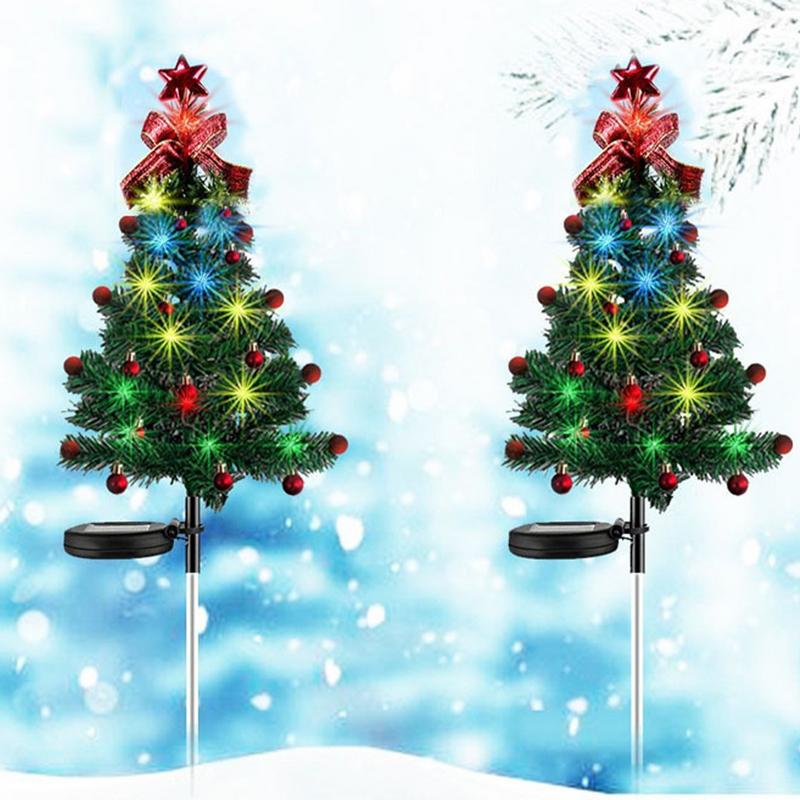 Christmas Tree Pathway Solar Lights Solar Christmas Tree Stake Lights Garden Decor 2x Solar Christmas Tree Solar Christmas Tree