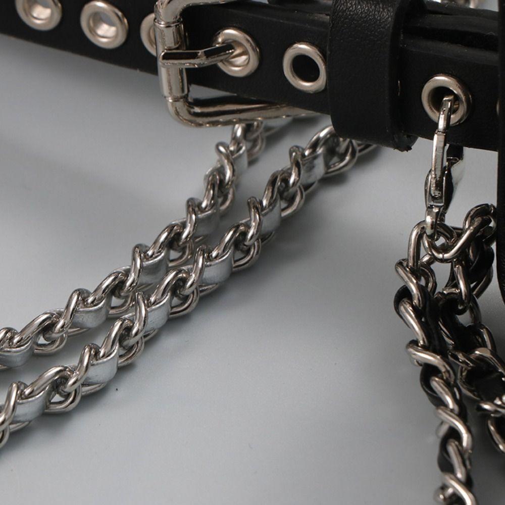 Silver Women Waist Bag PU Women Belt Bag Portable Belt Waist Bag Female