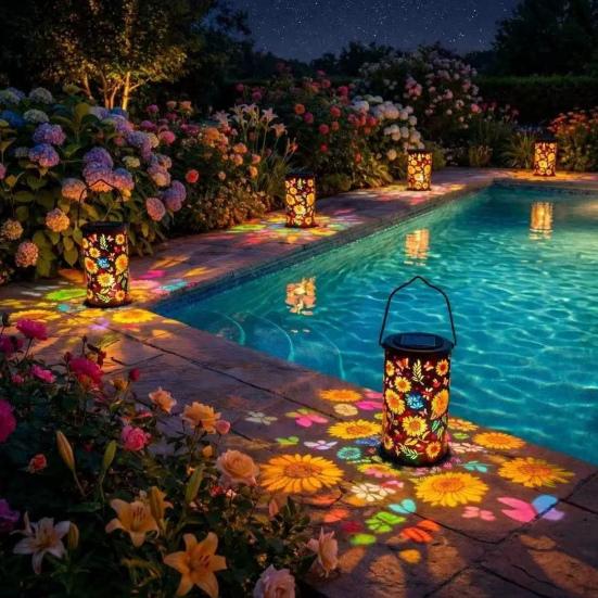 Solar Sunflower Garden Lantern Metal Outdoor Hanging Light Waterproof Energy-Saving Tabletop Light for Patio Pathway Decor