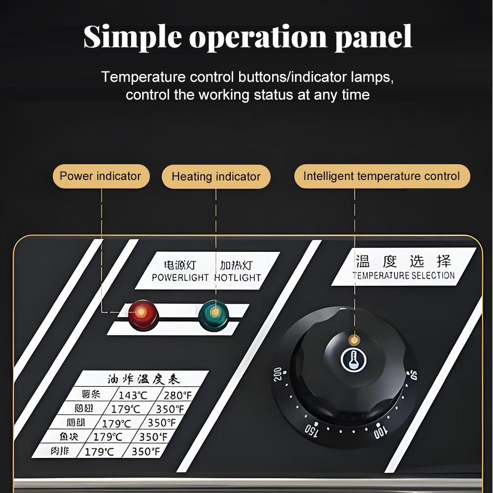 Electric Fryer Home Electric Oil Fryer Pot Large Capacity Stainless Steel Durable for Fried Skewers Dough Sticks Chicken Wings