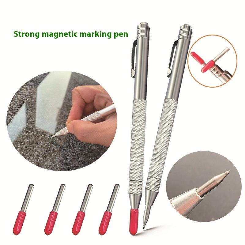 1Set Scriber Pen Carbide Steel Tip Engraving Pen For Glass Metal Wood Construction Marking Tools