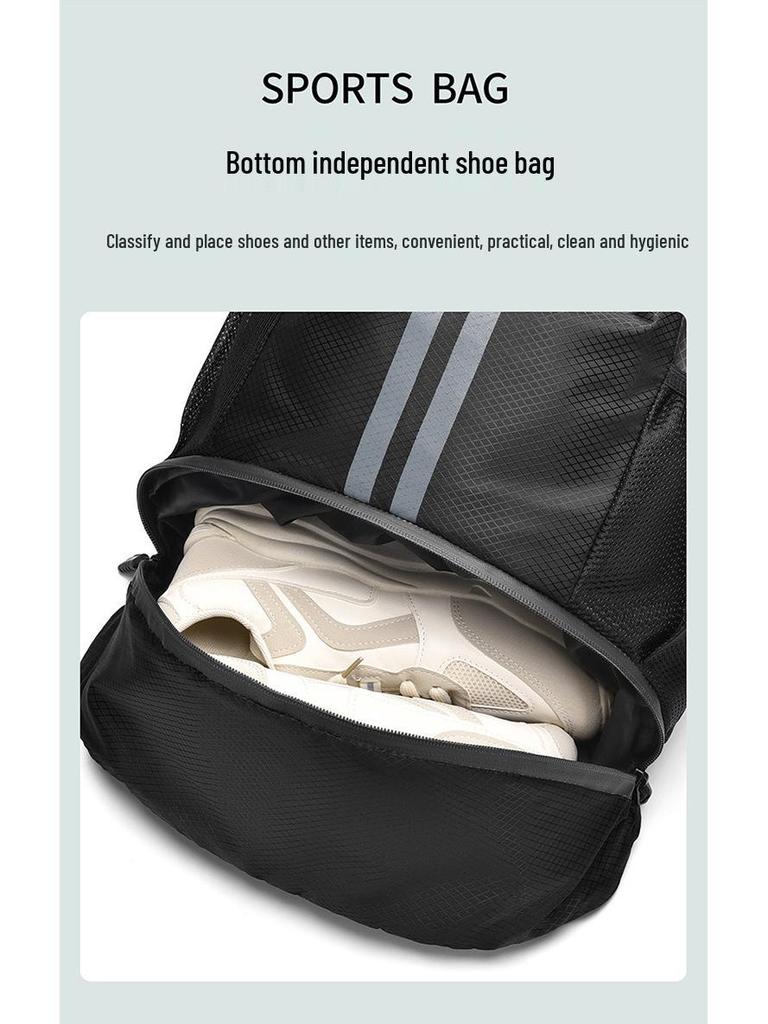 Durable Sports Backpack: Tennis/Basketball Bag with Shoe Compartment & Wet/Dry Separation
