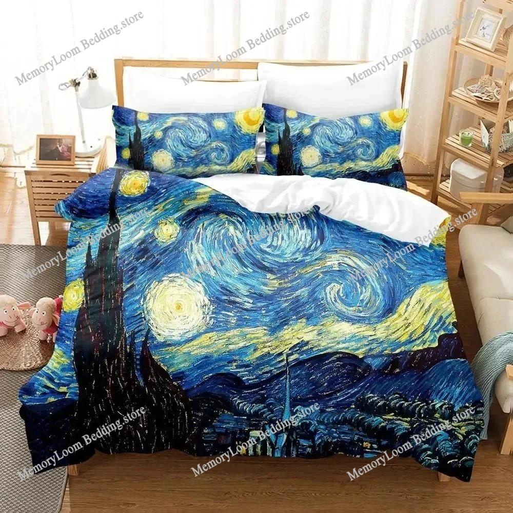 Artwork Unique Van Gogh Bedding Set Queen/King Size Duvet Cover Comforter Soft Cozy Home Textile Set Luxury Gift Bedroom Decor